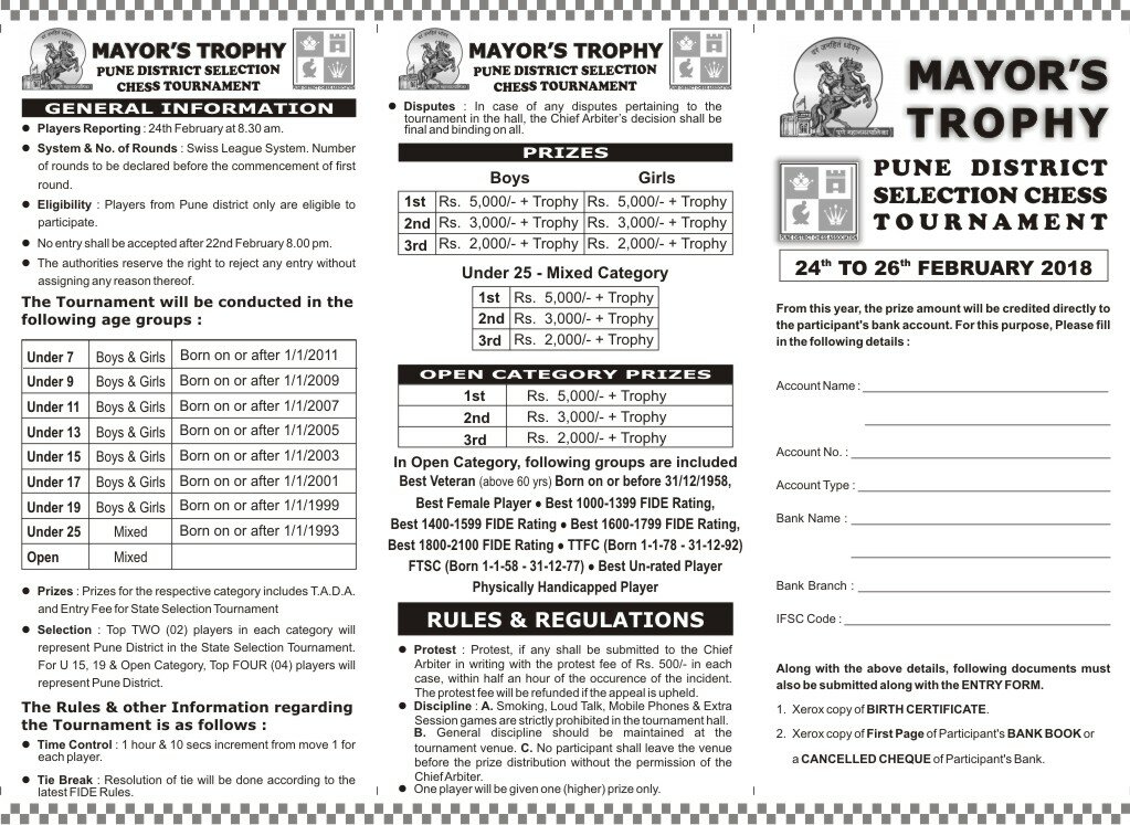 Pune Mayor’s trophy chess tournament